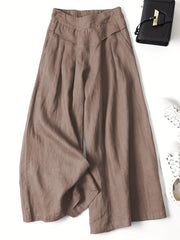 Chrissy | Leinenmix-Hose mit weitem Bein und elastischem Bund
