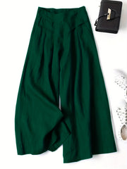 Chrissy | Leinenmix-Hose mit weitem Bein und elastischem Bund
