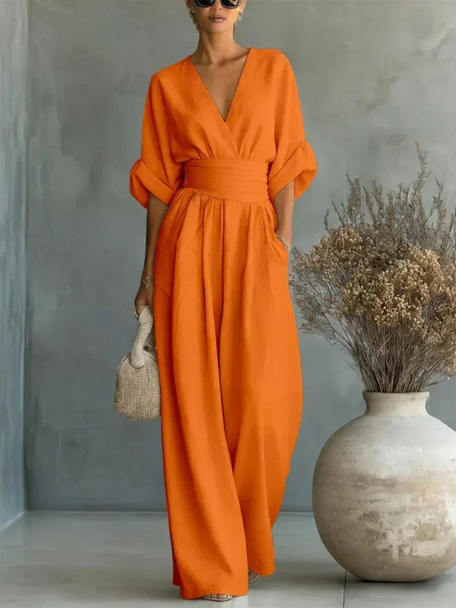 Alessia | Eleganter Jumpsuit mit V-Ausschnitt und Hoher Taille