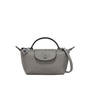 Mini Leder Longchamp Tasche - Grau