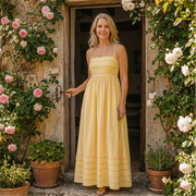 Oceane | Gestreiftes Spaghettiträger-Maxikleid