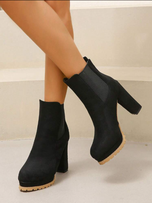 Stiefeletten mit Blockabsatz