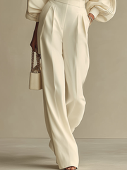 Sophie Rippstrick Crew-Neck-Top und hochtaillierte weite Hose