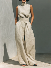 Sienna Ärmelloses Top und Weite-Hose Set