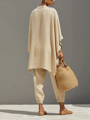 Kiera Asymmetrisches Saum Top und Jogger Hosen Anzug