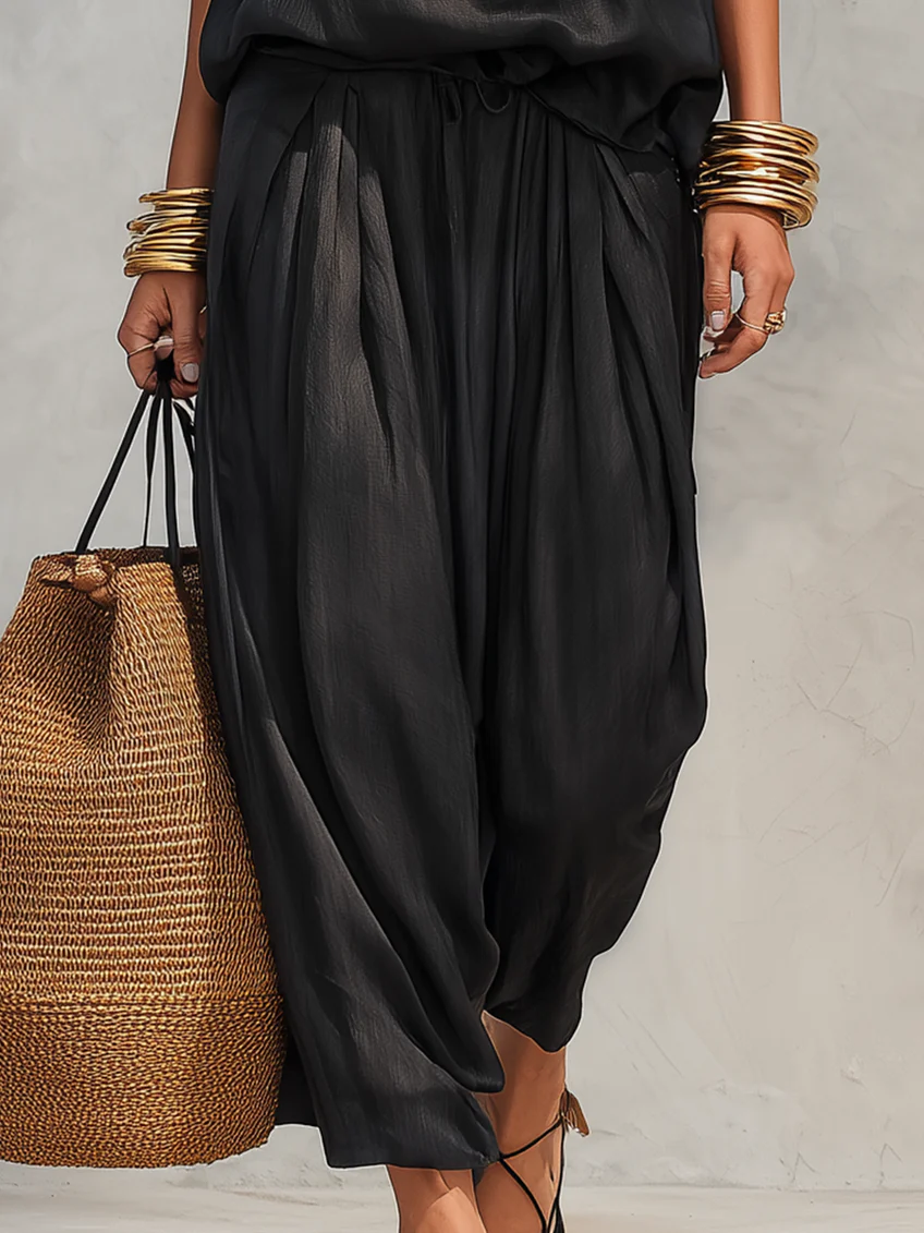 Serena Halter Neck Top und Faltenhose Set