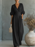 Maja | Eleganter V-Ausschnitt Hochtaillierter Jumpsuit