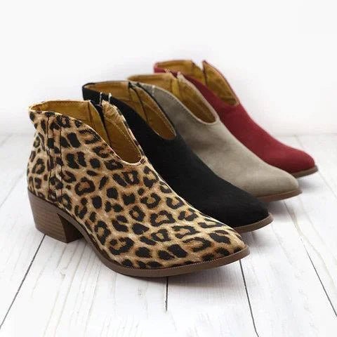 Stiefeletten mit Leopardenmuster