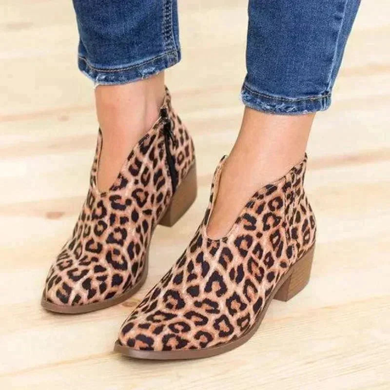 Stiefeletten mit Leopardenmuster