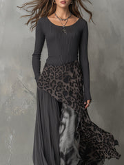 Martina | Langes Kleid mit Leopardenmuster