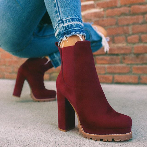 Stiefeletten mit Blockabsatz