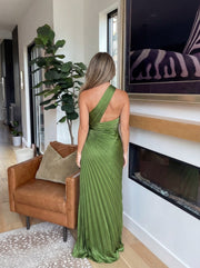 Aurelia | Ein-Schulter Faltenkleid