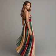 Langes Buntes Kleid ohne Ärmel