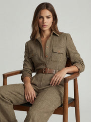 Celia | Karierter Jumpsuit mit Raffinierten Details