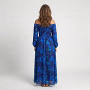 Aspen | Off-Shoulder Blumen-Maxi-Kleid