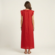 Josette | Rüschenshirt V-Ausschnitt Maxikleid