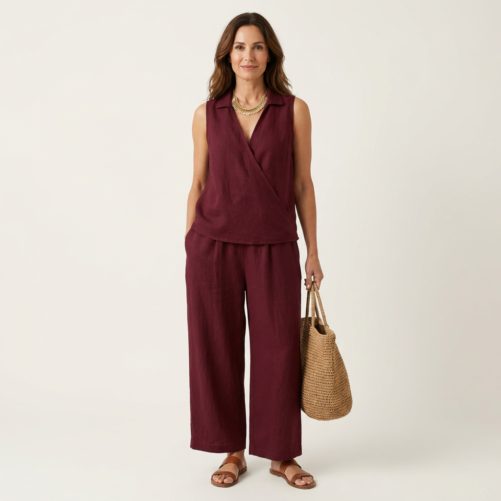 Twiila | Wickeloberteil & Weite-Hosen-Set