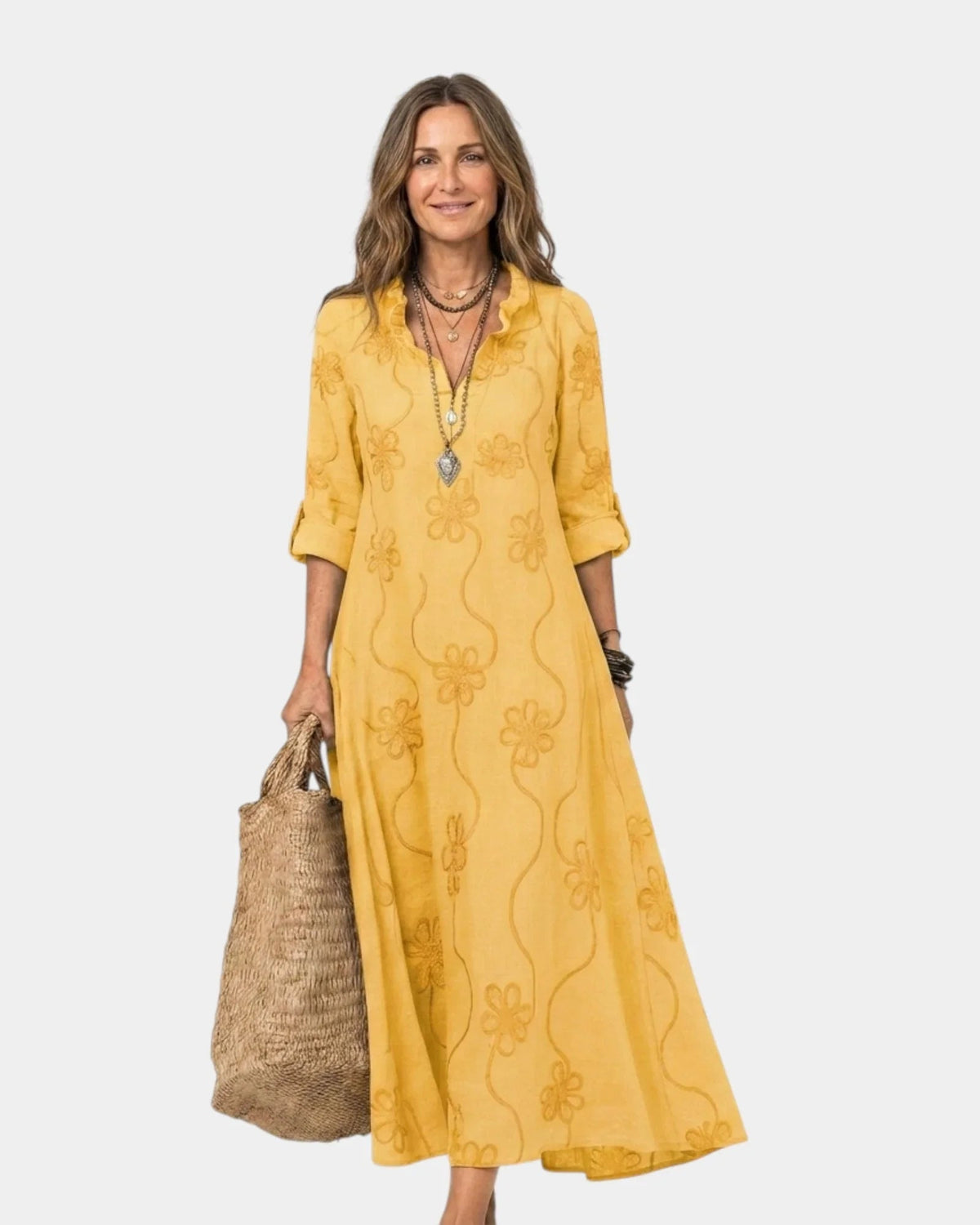 Savina Kleid mit Stickdetails