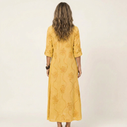 Mariam | Maxikleid mit tonalem Blumengestick