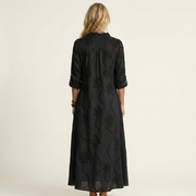 Mariam | Maxikleid mit tonalem Blumengestick