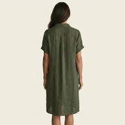Nidalie | Midi Hemdkleid mit aufgerollten Ärmeln