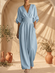 Alessia | Eleganter Jumpsuit mit V-Ausschnitt und Hoher Taille