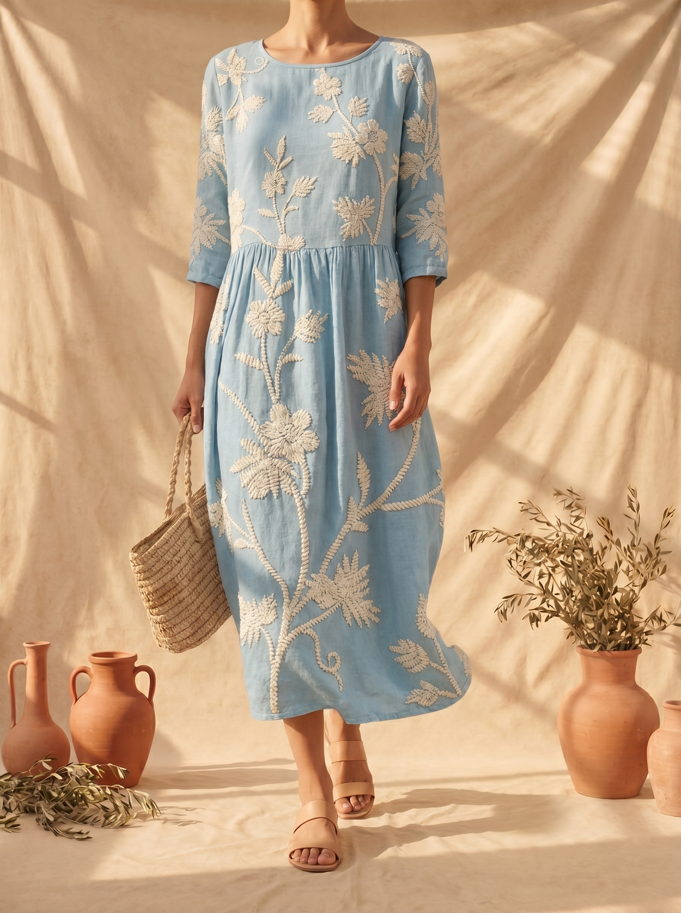 Azzurra | Vintage Besticktes Kleid