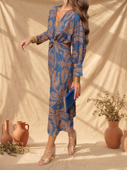 Celeste | Midi-Kleid Elegante Blumenmuster