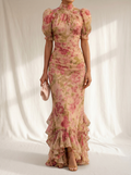 Rosario | Langes Blumenkleid aus Chiffon