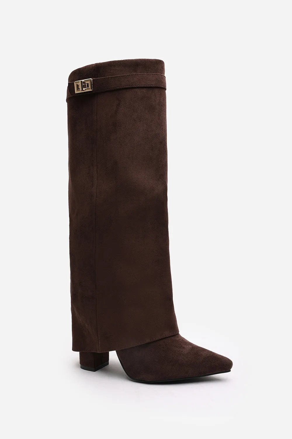 Kniehohe Stiefel mit Schnalle