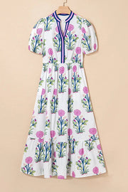 Tessa | Boho Midi-Kleid mit Volant und Puffärmeln