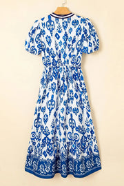 Tessa | Boho Midi-Kleid mit Volant und Puffärmeln