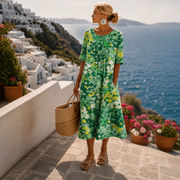 Leonor | Leichtes und fließendes Midikleid mit Blumenmuster