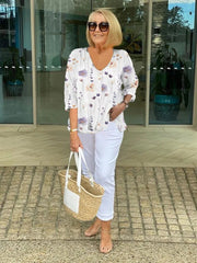 Frida | Florale Bluse mit V-Ausschnitt