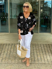 Frida | Florale Bluse mit V-Ausschnitt