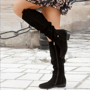 Velours-Look Kniehohe Stiefel
