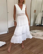 Sophia | Elegantes Sommer-Maxikleid mit Spitzen-Details