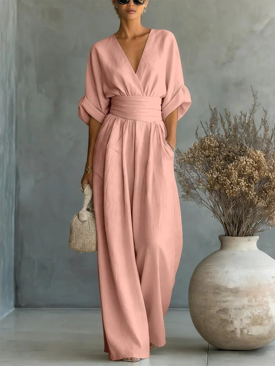 Alessia | Eleganter Jumpsuit mit V-Ausschnitt und Hoher Taille