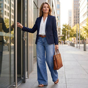 Frida | Weite High-Waist-Jeans im Vintage-Look
