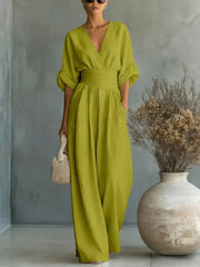 Alessia | Eleganter Jumpsuit mit V-Ausschnitt und Hoher Taille